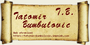 Tatomir Bumbulović vizit kartica